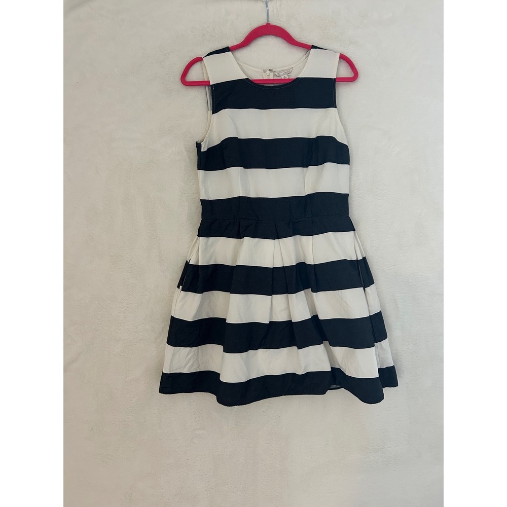 Gap Womens Navy Blue White Striped Sleeveless Fit and Flare Pocket Dress Size 8